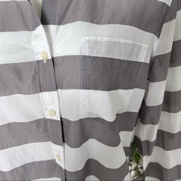 Banana Republic Soft Wash Striped Boyfriend Button Down Shirt - Picture 3 of 8